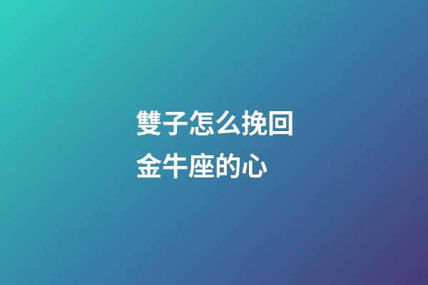 雙子怎么挽回金牛座的心-第1張-星座運勢-玄機派