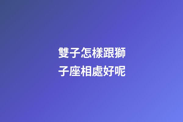 雙子怎樣跟獅子座相處好呢-第1張-星座運勢-玄機派
