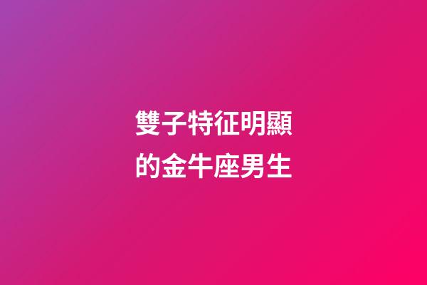 雙子特征明顯的金牛座男生-第1張-星座運勢-玄機派