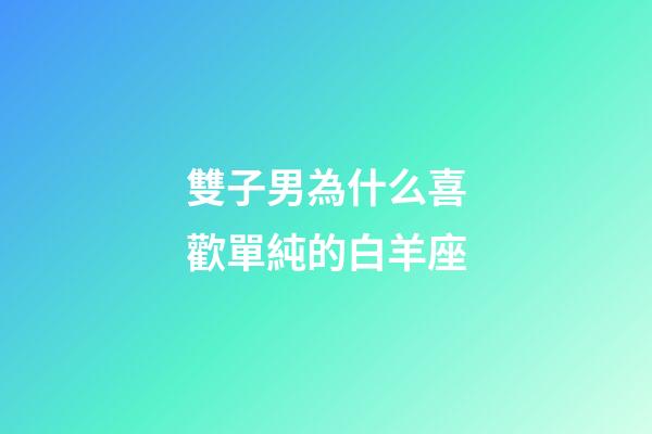 雙子男為什么喜歡單純的白羊座-第1張-星座運勢-玄機派