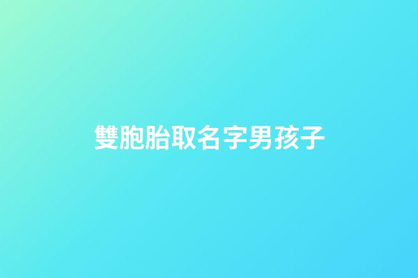 雙胞胎取名字男孩子(雙胞胎取名字男孩子)-第1張-男孩起名-玄機派