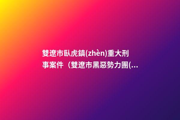 雙遼市臥虎鎮(zhèn)重大刑事案件（雙遼市黑惡勢力團(tuán)伙）-第1張-觀點(diǎn)-玄機(jī)派