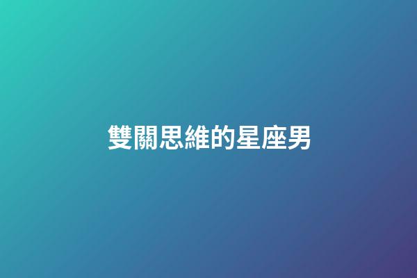 雙關思維的星座男