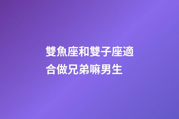 雙魚座和雙子座適合做兄弟嘛男生-第1張-星座運勢-玄機派