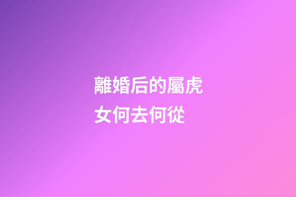 離婚后的屬虎女何去何從