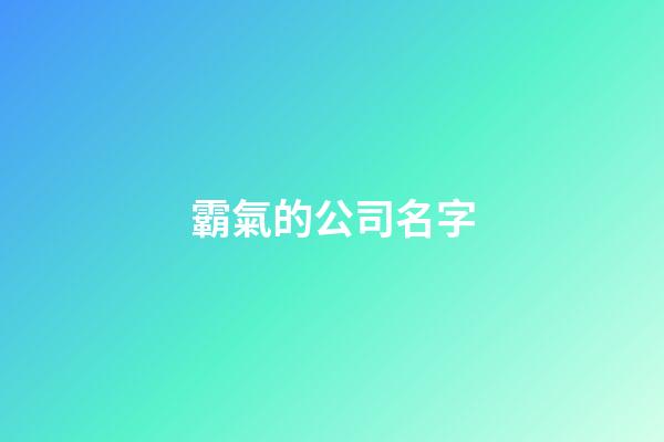 霸氣的公司名字