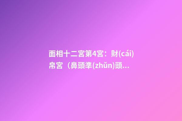 面相十二宮第4宮：財(cái)帛宮（鼻頭準(zhǔn)頭部位）