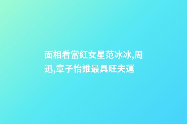 面相看當紅女星范冰冰,周迅,章子怡誰最具旺夫運