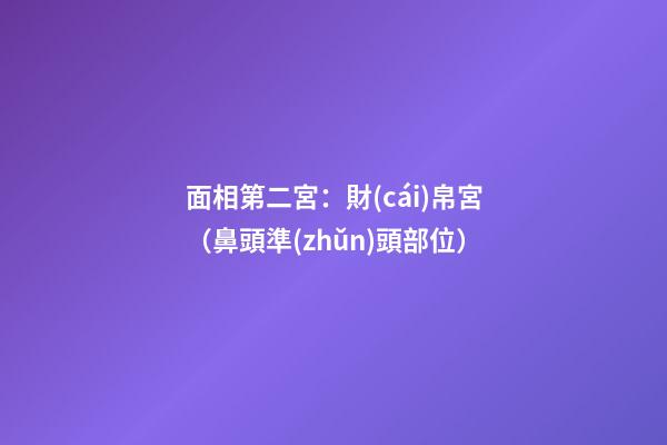 面相第二宮：財(cái)帛宮（鼻頭準(zhǔn)頭部位）