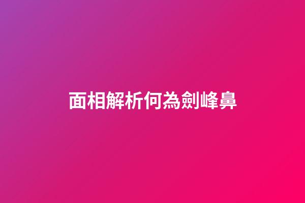 面相解析何為劍峰鼻