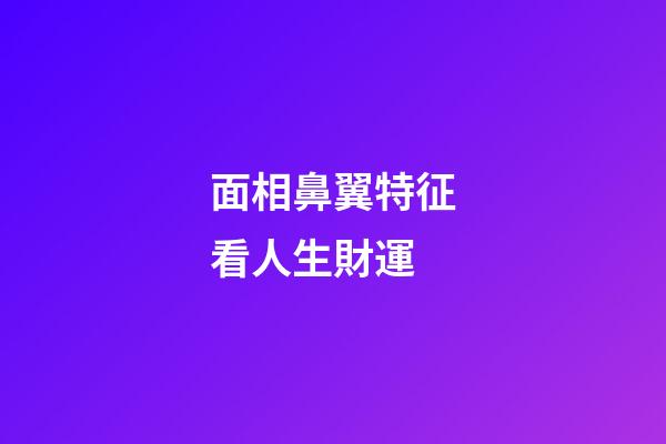 面相鼻翼特征看人生財運