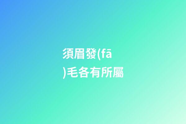 須眉發(fā)毛各有所屬