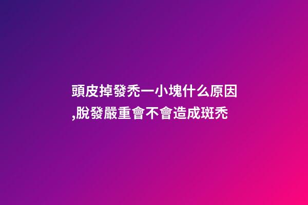 頭皮掉發禿一小塊什么原因,脫發嚴重會不會造成斑禿-第1張-觀點-玄機派