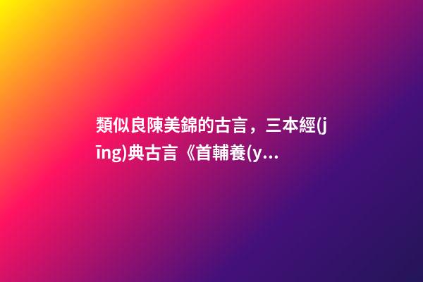 類似良陳美錦的古言，三本經(jīng)典古言《首輔養(yǎng)成手冊(cè)》《恰逢雨連天》《良陳美錦》-第1張-觀點(diǎn)-玄機(jī)派