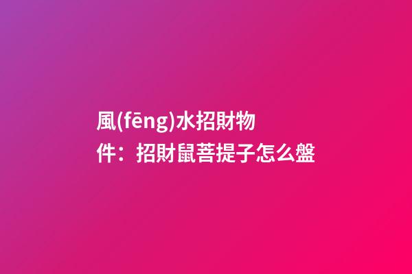 風(fēng)水招財物件：招財鼠菩提子怎么盤
