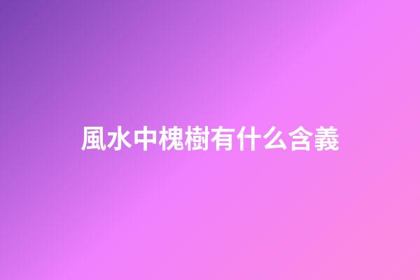 風水中槐樹有什么含義