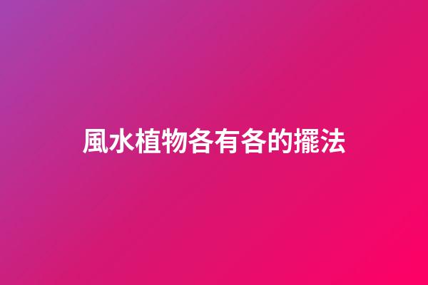 風水植物各有各的擺法