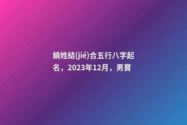 饒姓結(jié)合五行八字起名，2023年12月，男寶