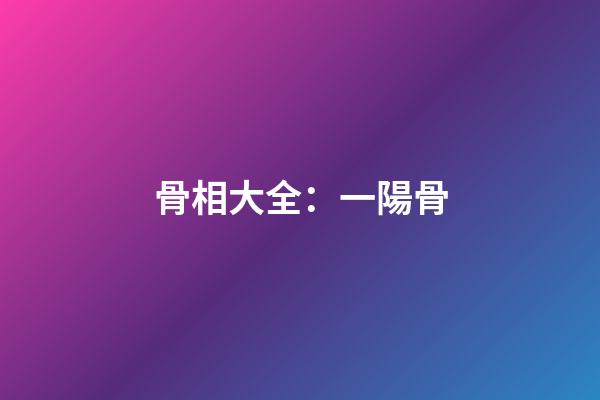骨相大全：一陽骨
