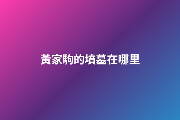 黃家駒的墳墓在哪里