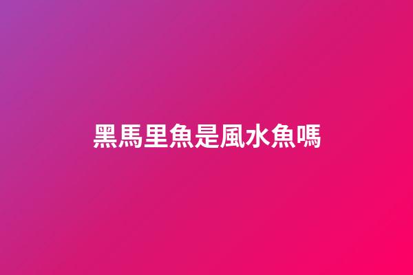 黑馬里魚是風水魚嗎
