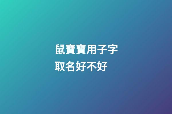 鼠寶寶用子字取名好不好(鼠寶寶名字里帶子字好嗎)-第1張-寶寶起名-玄機派