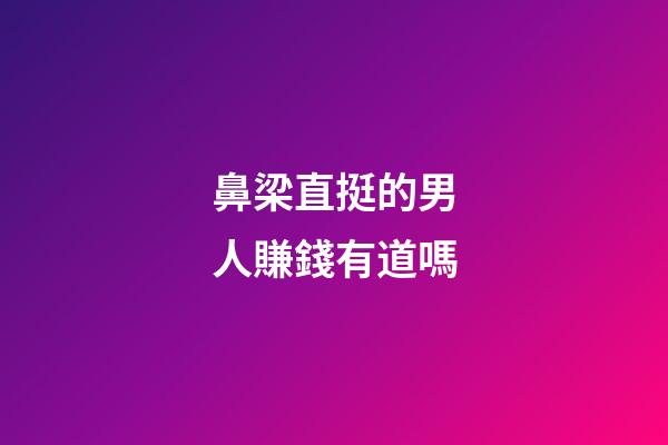 鼻梁直挺的男人賺錢有道嗎