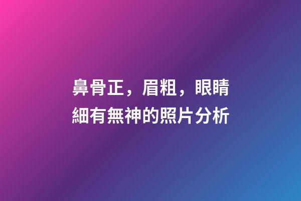 鼻骨正，眉粗，眼睛細有無神的照片分析