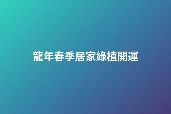 龍年春季居家綠植開運