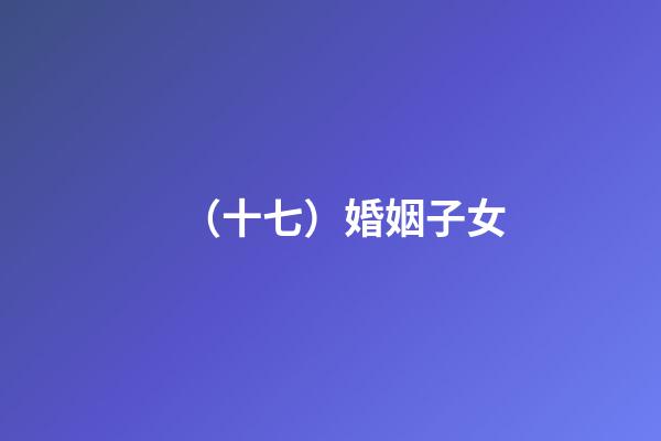 （十七）婚姻子女